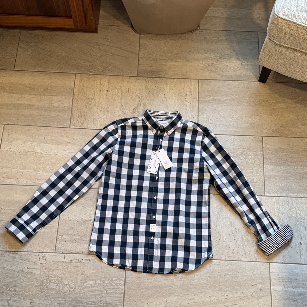 Denim & Flower Navy and White Checkered Shirt